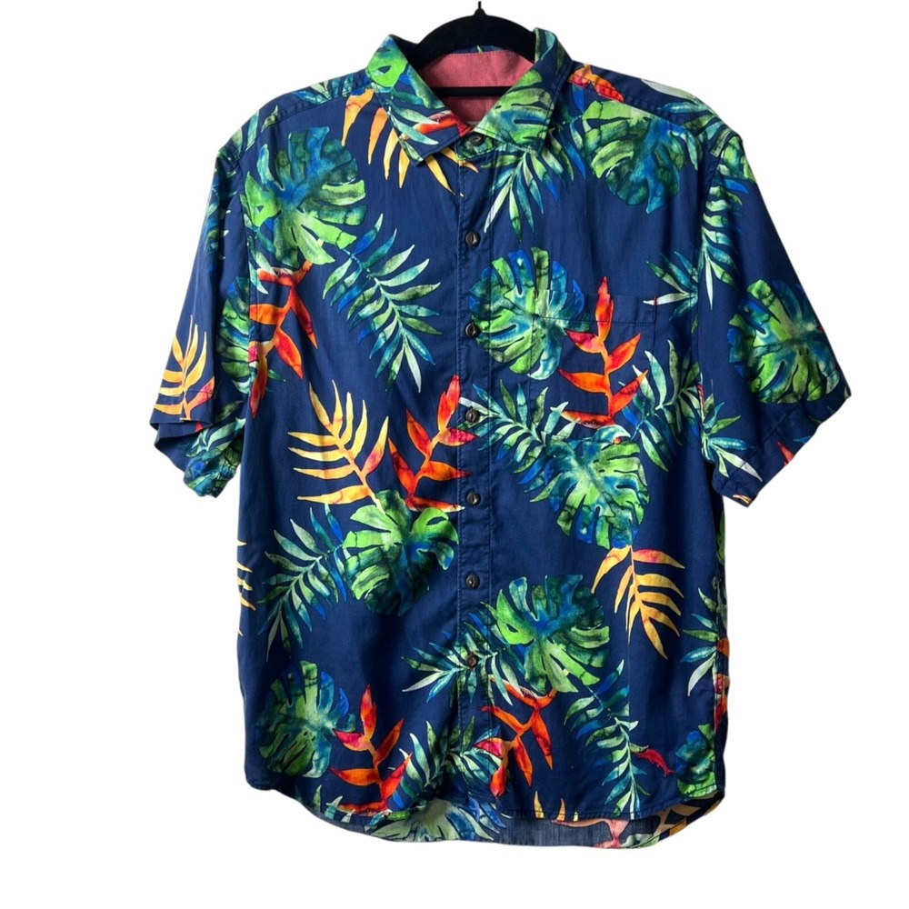 Tommy Bahama button down collared tropical print shirt men's size‎ Medium